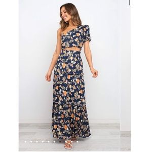 Navy Floral Petal and Pup Set